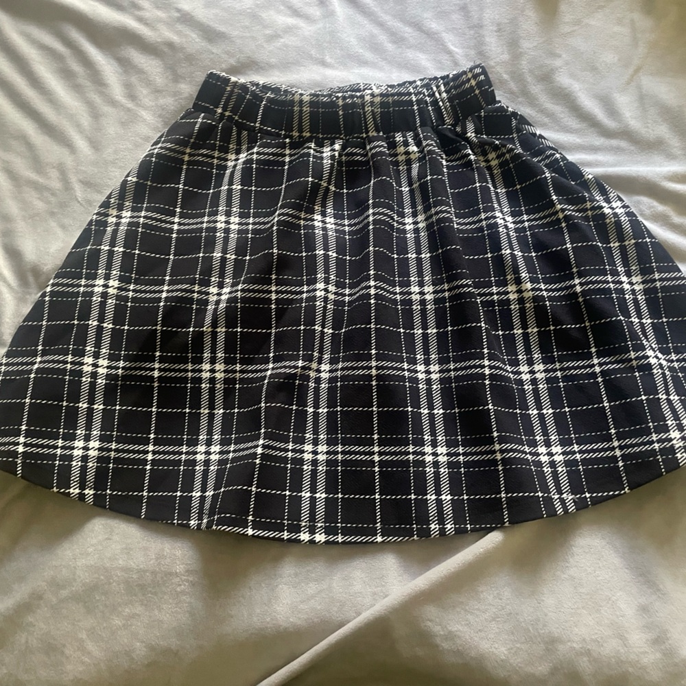 Plaid Black and White Women's Skirt